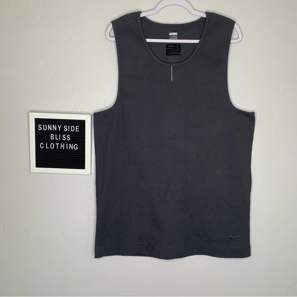 Nike Gray Ribbed Sleeveless Training Tank Men’s 4XL Crewneck Activewear Top